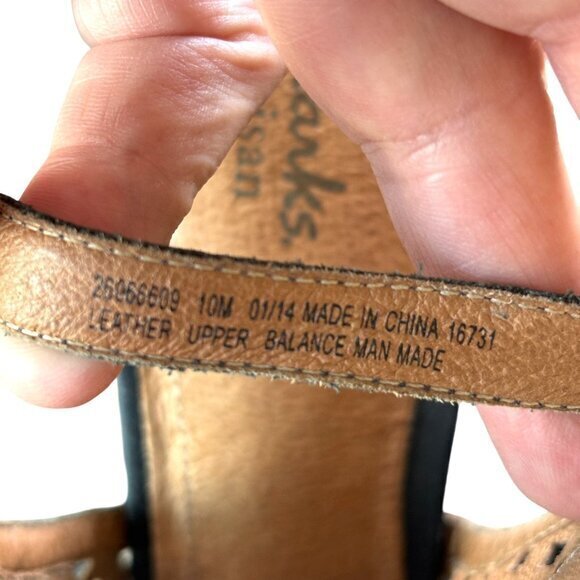 Clarks Artisan Wessex Shay Pump‎ Black Laser Cut Peep Toe Heel Womens 10 - Picture 10 of 10